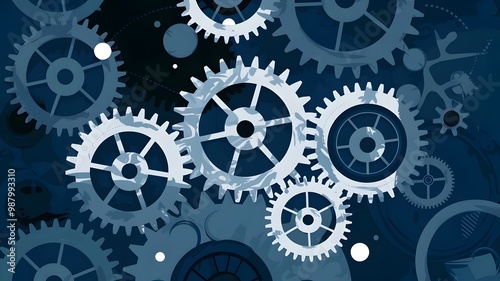 An illustration of an abstract background with gears.