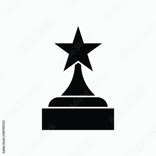 Prize Icon. Award, Cup Symbol - Vector. 