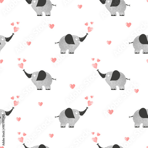 Cute elephants with hearts ...