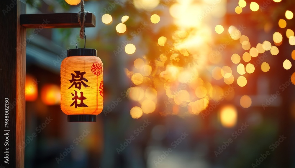 Japanese Lantern with Bokeh Background Japanese Lantern with Bokeh Background