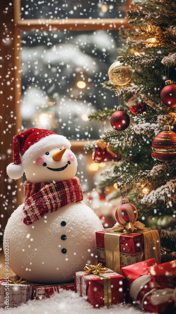 snowman and christmas tree snowman and christmas tree
