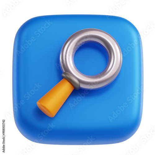 3D Search Icon Illustration