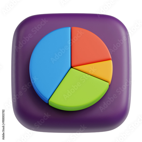 3D Chart Icon Illustration