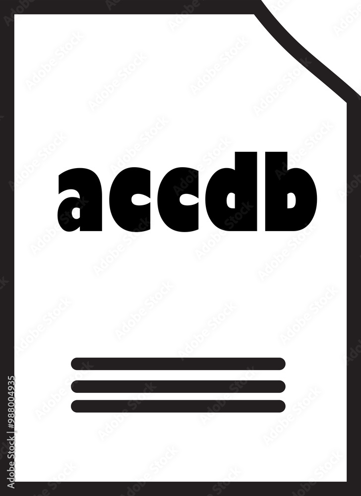 Accdb File Icon: A clean, simple icon representing an ACCDB file. Perfect for software, documentation, and database-related projects. Accdb File Icon: A clean, simple icon representing an ACCDB file. Perfect for software, documentation, and database-related projects.