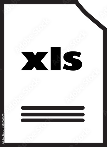 XLS File Icon: A simple, clean, and modern icon of an XLS file, perfect for representing data, spreadsheets, and information.  