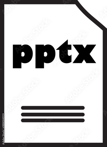 PPTX File Icon: A simple, sleek, and modern icon representing a PPTX file. Ideal for presentations, software interfaces, and digital content related to Microsoft PowerPoint.  