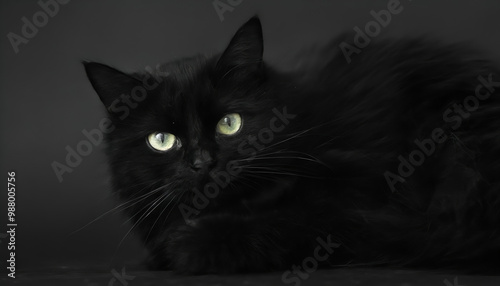 Gato negro de ojos amarillos