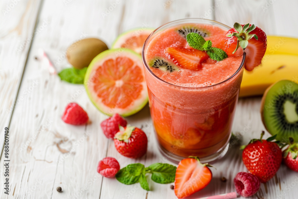 Fruit red smoothie – perfect for refreshing drinks and healthy snacking Fruit red smoothie – perfect for refreshing drinks and healthy snacking