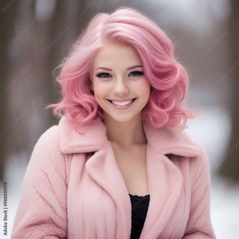junge Frau mit pinken Haar junge Frau mit pinken Haar