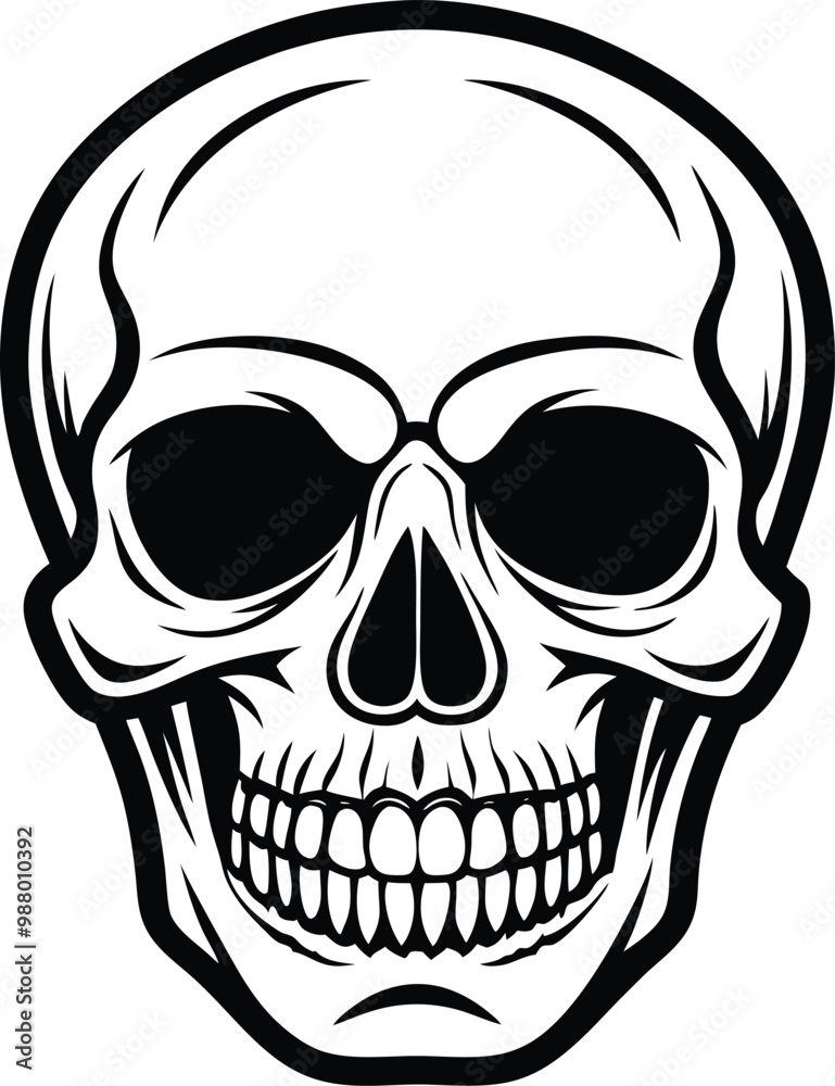 Fototapeta premium Crossbones and skull death flat vector icon for apps and games