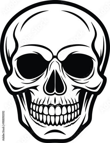 Crossbones and skull death flat vector icon for apps and games