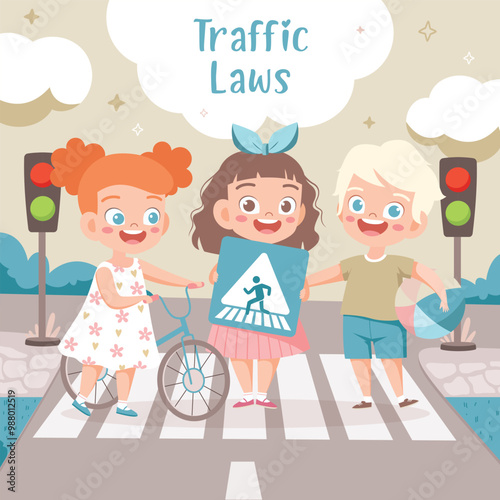 Children learn traffic rules