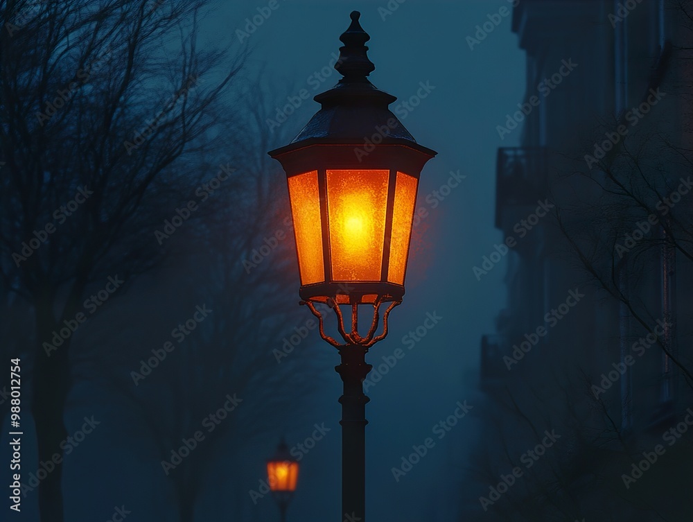Street Light in Foggy Night - Cityscape Photography Street Light in Foggy Night - Cityscape Photography