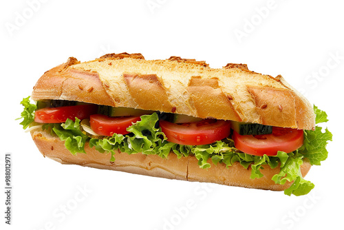 Sandwich on a white background – perfect for quick meals, lunch, and gourmet sandwiches