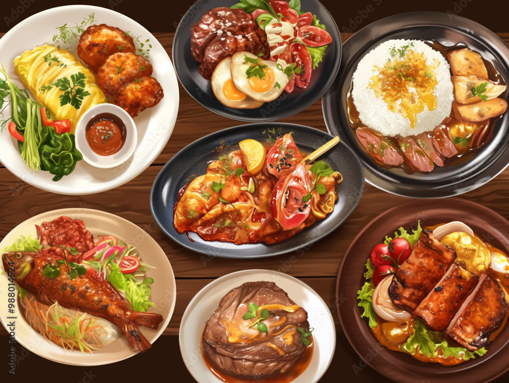 Pictures of delicious food from many countries Pictures of delicious food from many countries