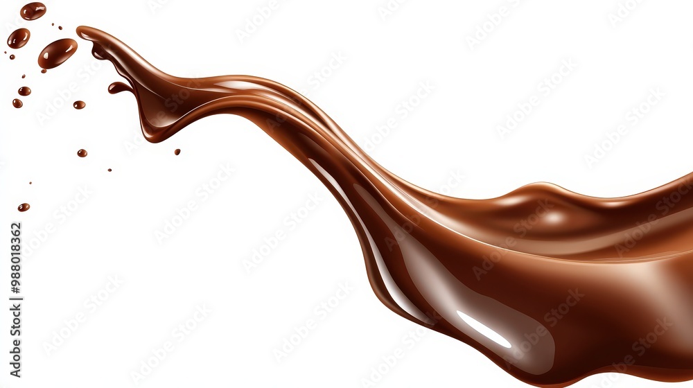 Sweet Melted Chocolate Dropping in Vector Style on White Background Sweet Melted Chocolate Dropping in Vector Style on White Background