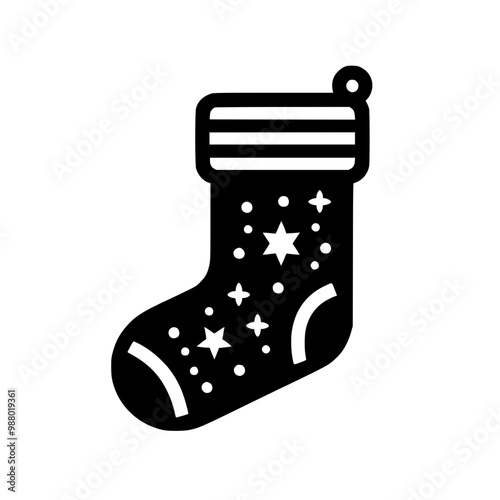 christmas sock isolated on white