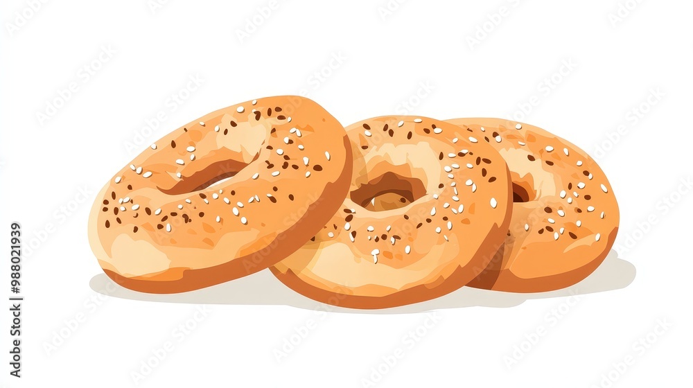 Simple and Elegant Vector Illustration of Turkish Bagels, Highlighting Distinctive Shape and Details Simple and Elegant Vector Illustration of Turkish Bagels, Highlighting Distinctive Shape and Details