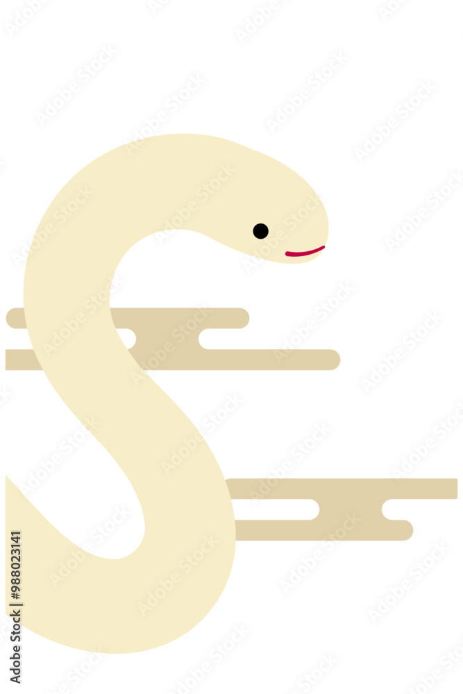 Naklejka premium 2025年巳年の年賀状テンプレート6の1