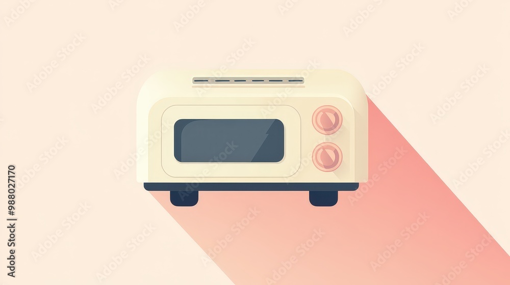 Minimalist Flat Vector Illustration of a Toaster on Transparent Background with Pastel Colors Minimalist Flat Vector Illustration of a Toaster on Transparent Background with Pastel Colors