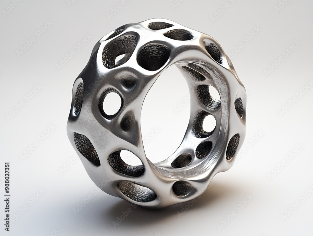 Abstract 3D Render of a Metallic Geometric Sculpture Abstract 3D Render of a Metallic Geometric Sculpture