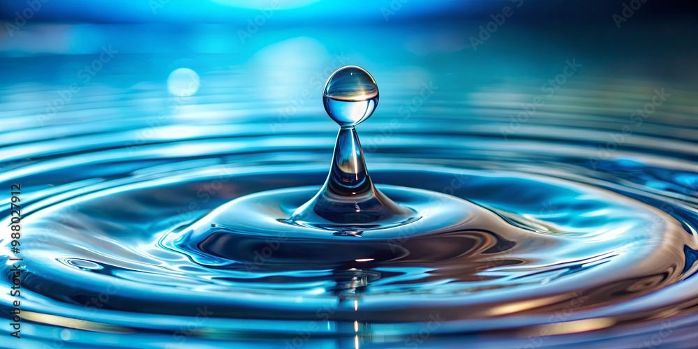 Macro close-up of water droplet with droplets at top and bottom for nature backgrounds Macro close-up of water droplet with droplets at top and bottom for nature backgrounds