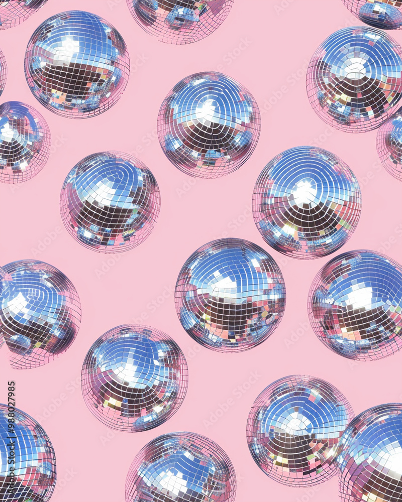 disco balls with disco lights on pink background disco balls with disco lights on pink background