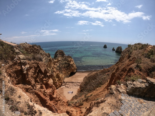Beach into the rocks in Lagos - Portugal 