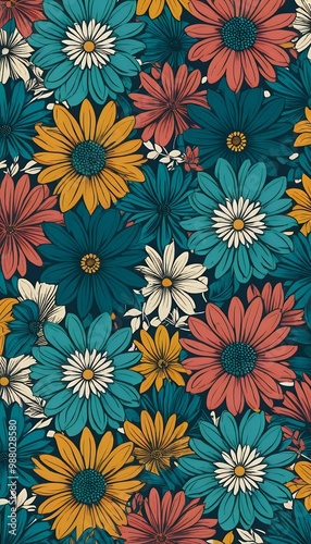 pattern flower colorful modern beautiful background wallpaper design flower colourful abstract background wallpaper modern illustration pattern floral valentine nature design vintage retro art