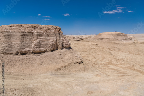 Close up on one of the Yadan geological formations in Qinghai, China photo