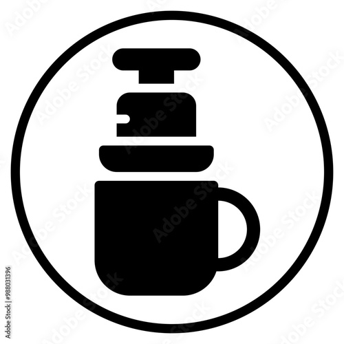 aeropress glyph icon