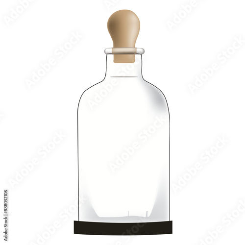 Laboratory bottle closed wooden stopper