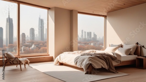 bedroom with unmade blankets and pillows