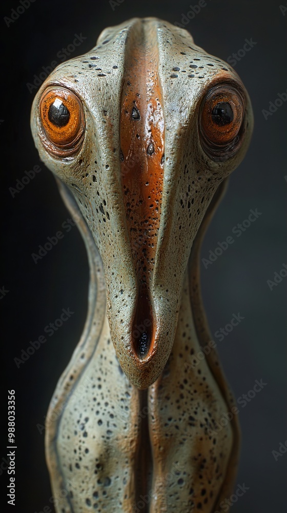Close-Up of a Surreal Ceramic Sculpture of an Alien Creature Close-Up of a Surreal Ceramic Sculpture of an Alien Creature