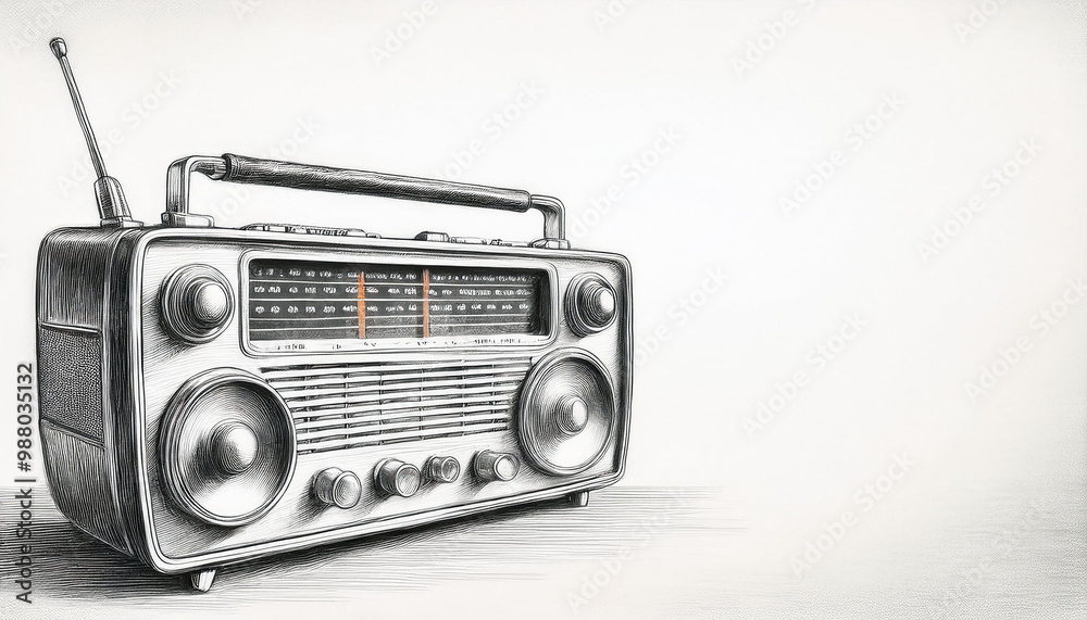 Obraz premium Vintage Radio Sketch