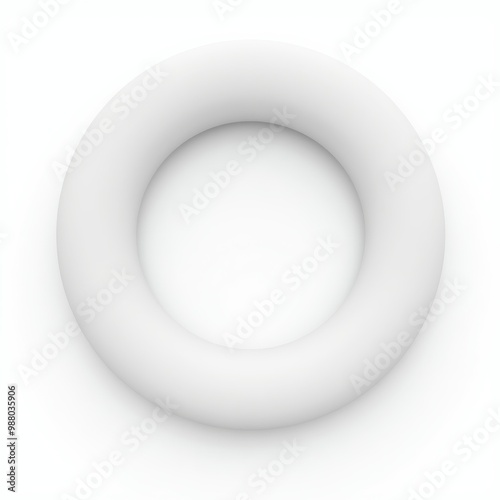 empty white lifebuoy isolated on white background