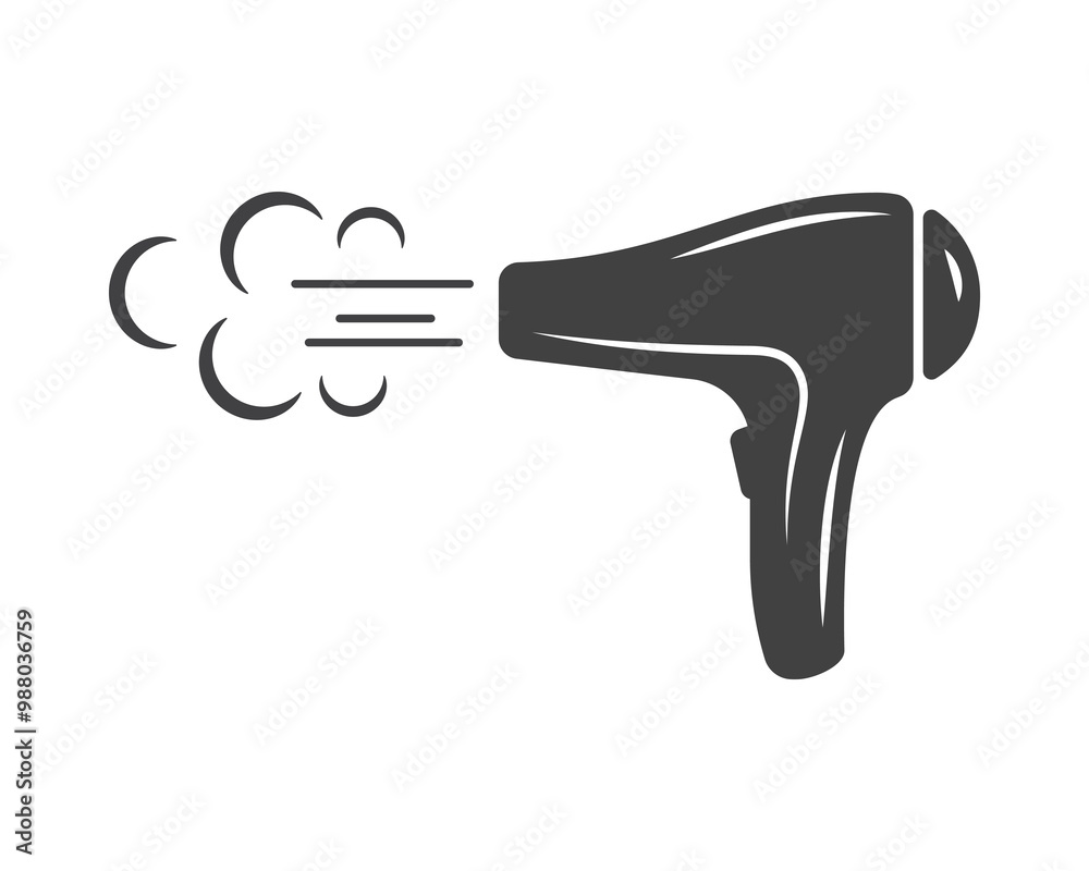 Hair dryer Line Icon vector fashion hairdryer of hairdresser to blow-dry and electric hair-dryer blower illustration. Barber styling appliance. Silhouette hair dryer black color. Hair dryer Line Icon vector fashion hairdryer of hairdresser to blow-dry and electric hair-dryer blower illustration. Barber styling appliance. Silhouette hair dryer black color.