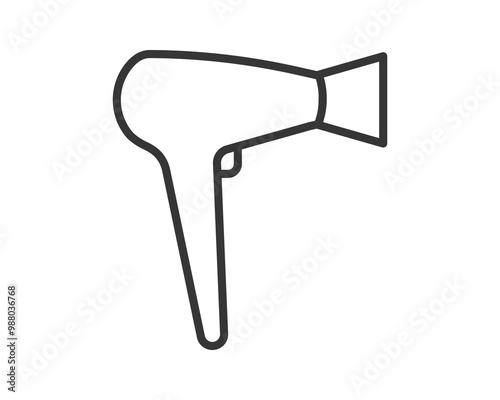 Hair dryer Line Icon vector fashion hairdryer of hairdresser to blow-dry and electric hair-dryer blower illustration. Barber styling appliance.