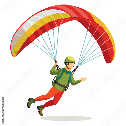 Skydivers with parachutes vector illustration