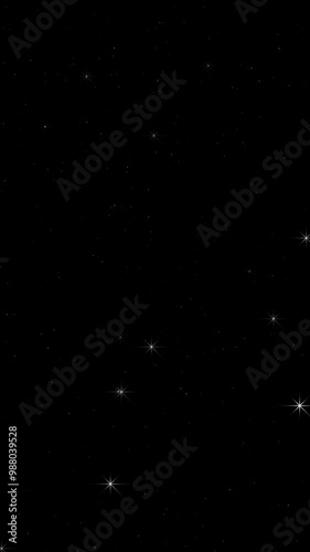 Shining stars with an alpha channel. A background-transparent animation for vertical screens.
