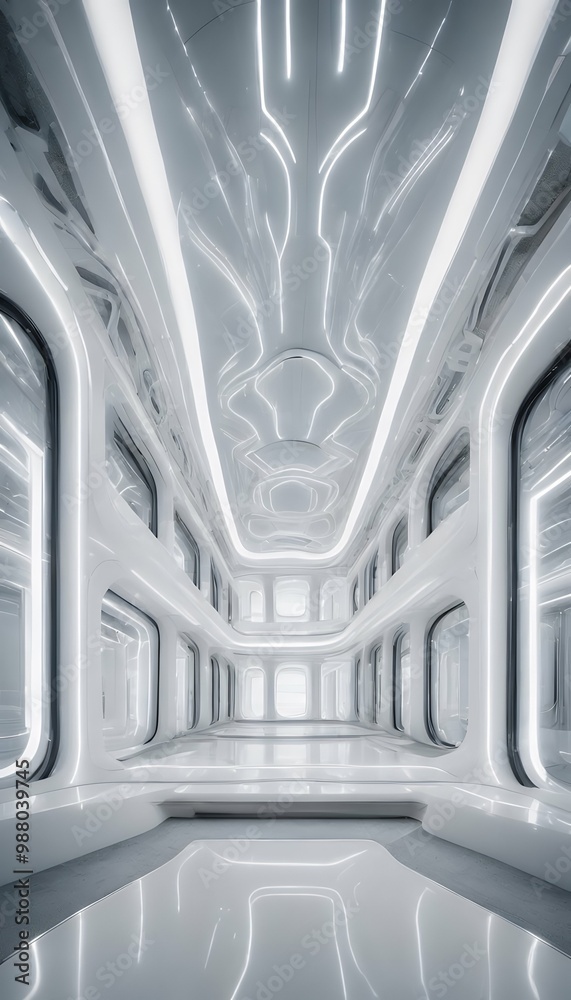 futuristic interior white vr 360 building degree style studio white interior panorama photo abstract background design three-dimensional house illustration construction light space building concept