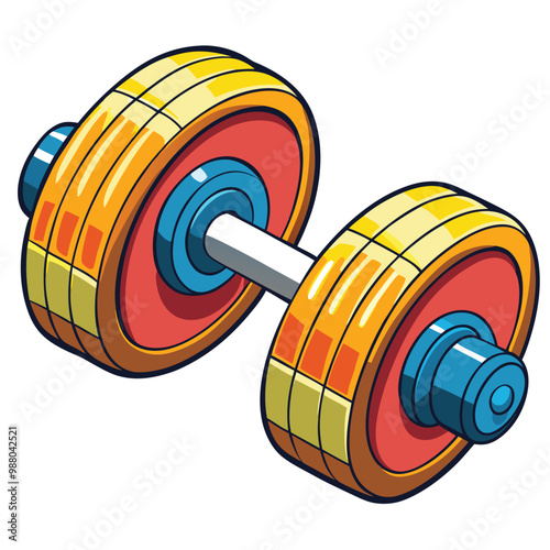 Gym equipment dumbbell vector