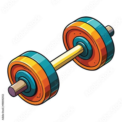 Gym equipment dumbbell vector