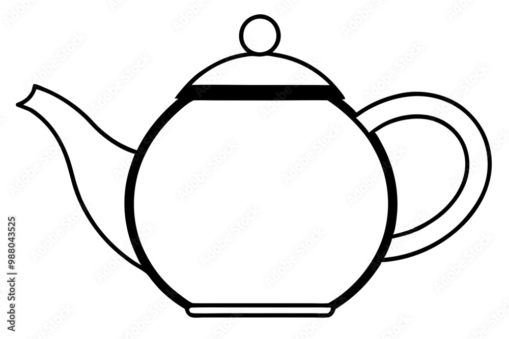 Obraz premium teapot vector silhouette icon, teapot illustration