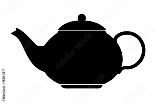 teapot vector silhouette icon, teapot illustration