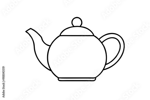 teapot vector silhouette icon, teapot illustration
