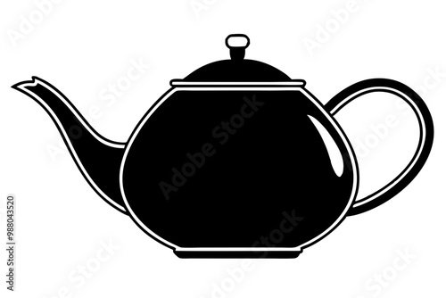 teapot vector silhouette icon, teapot illustration
