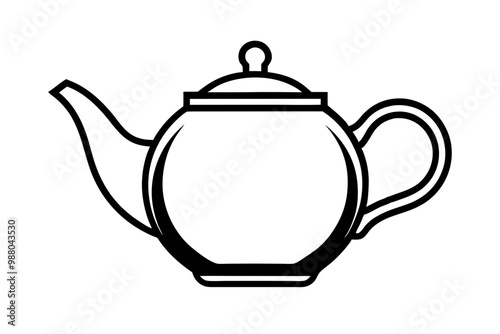 teapot vector silhouette icon, teapot illustration
