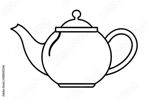 teapot vector silhouette icon, teapot illustration