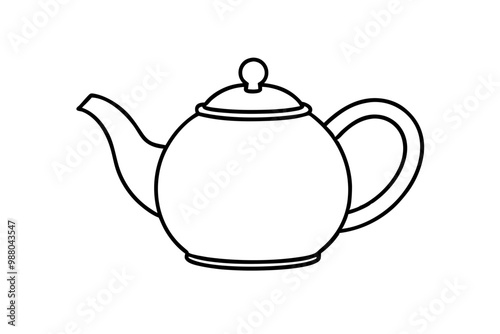 teapot vector silhouette icon, teapot illustration